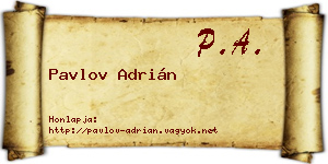 Pavlov Adrián névjegykártya