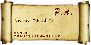 Pavlov Adrián névjegykártya